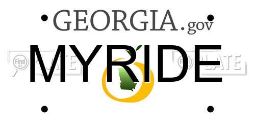 MYRIDE Georgia License Plate