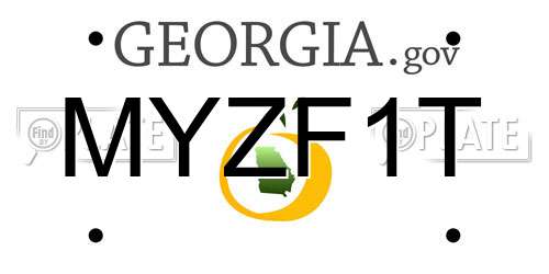 MYZF1T Georgia License Plate