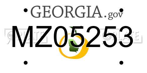 MZ05253 Georgia License Plate