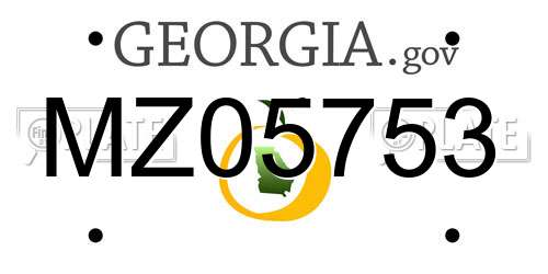 MZ05753 Georgia License Plate