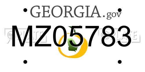 MZ05783 Georgia License Plate