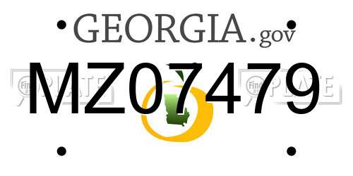 MZ07479 Georgia License Plate