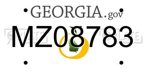 MZ08783 Georgia License Plate