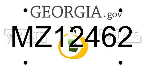 MZ12462 Georgia License Plate