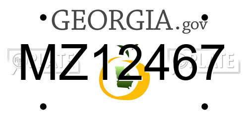 MZ12467 Georgia License Plate