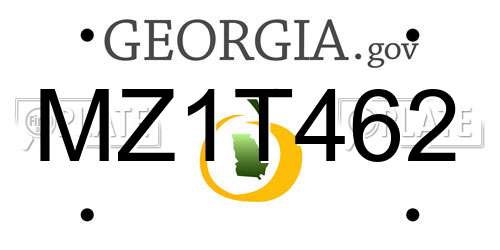 MZ1T462 Georgia License Plate