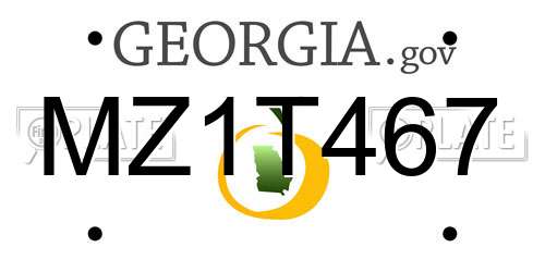 MZ1T467 Georgia License Plate