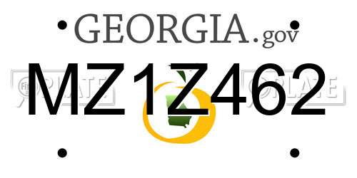MZ1Z462 Georgia License Plate