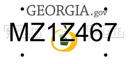 MZ1Z467 Georgia License Plate