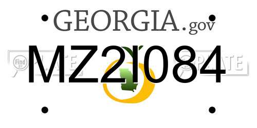 MZ2I084 Georgia License Plate