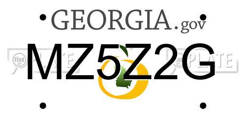 MZ5Z2G Georgia License Plate