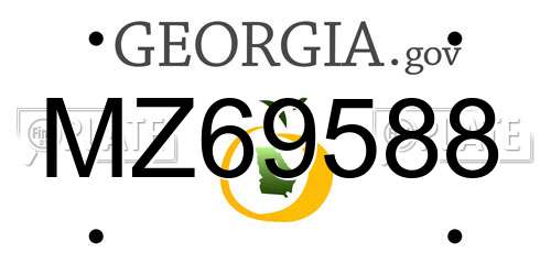 MZ69588 Georgia License Plate
