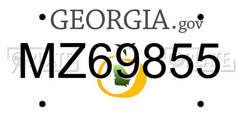 MZ69855 Georgia License Plate