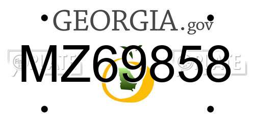 MZ69858 Georgia License Plate