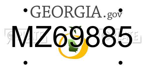 MZ69885 Georgia License Plate