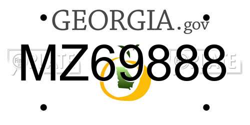 MZ69888 Georgia License Plate