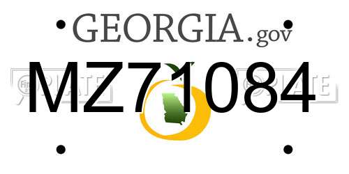 MZ71084 Georgia License Plate