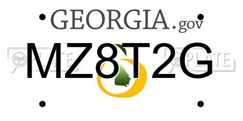 MZ8T2G Georgia License Plate