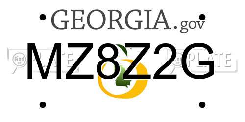 MZ8Z2G Georgia License Plate