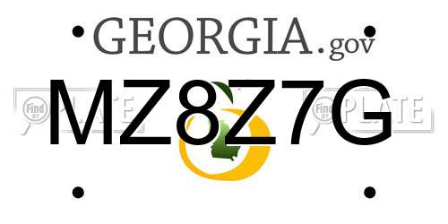 MZ8Z7G Georgia License Plate