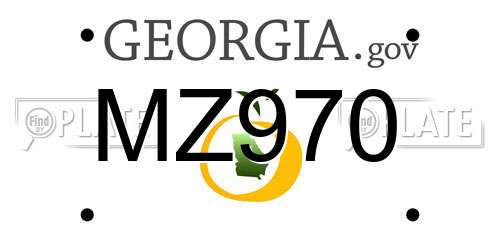 MZ970 Georgia License Plate
