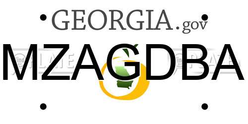 MZAGDBA Georgia License Plate
