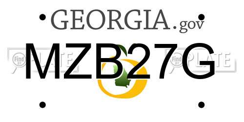 MZB27G Georgia License Plate