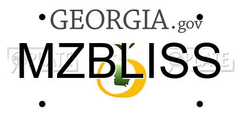 MZBLISS Georgia License Plate