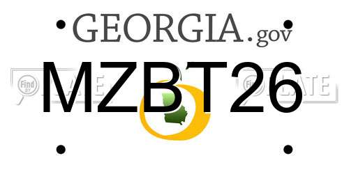 MZBT26 Georgia License Plate