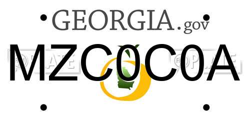 MZC0C0A Georgia License Plate