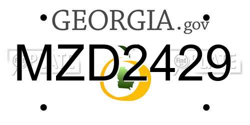 MZD2429 Georgia License Plate