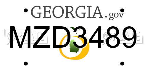 MZD3489 Georgia License Plate