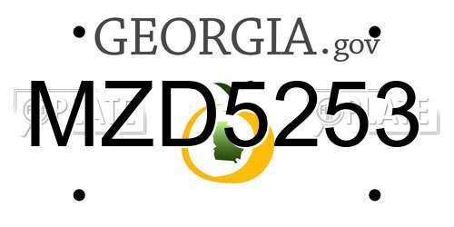 MZD5253 Georgia License Plate