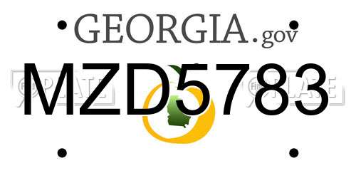 MZD5783 Georgia License Plate
