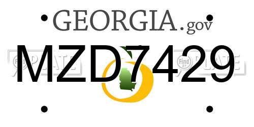 MZD7429 Georgia License Plate