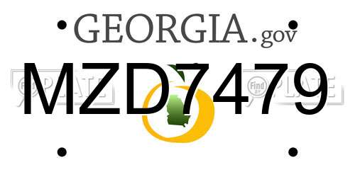 MZD7479 Georgia License Plate