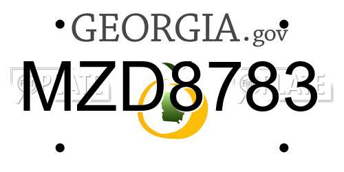 MZD8783 Georgia License Plate