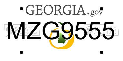 MZG9555 Georgia License Plate