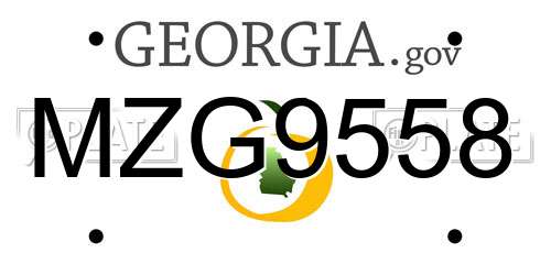 MZG9558 Georgia License Plate