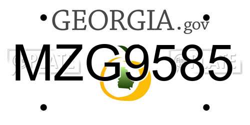 MZG9585 Georgia License Plate