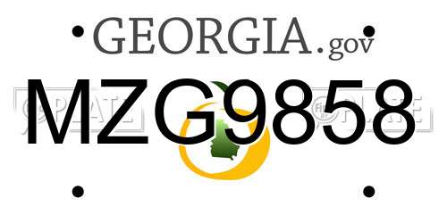 MZG9858 Georgia License Plate