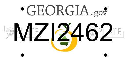 MZI2462 Georgia License Plate