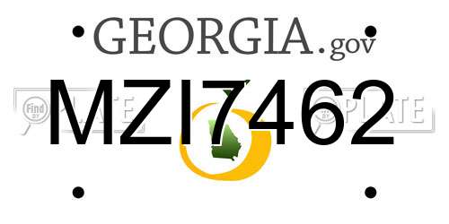 MZI7462 Georgia License Plate