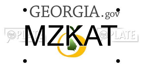MZKAT Georgia License Plate