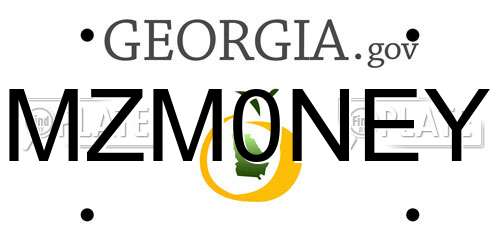 MZM0NEY Georgia License Plate