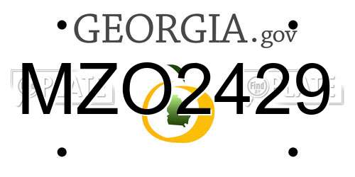 MZO2429 Georgia License Plate