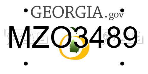 MZO3489 Georgia License Plate