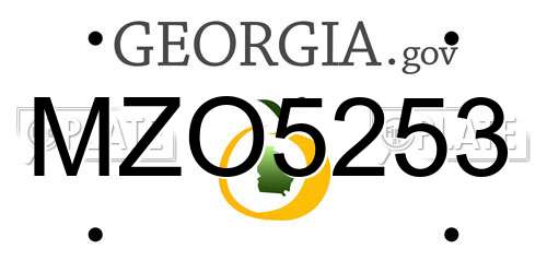 MZO5253 Georgia License Plate