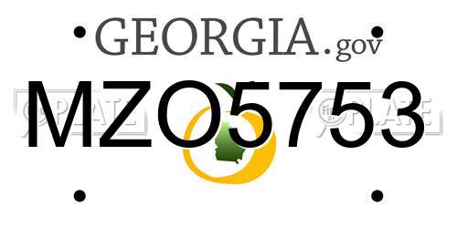 MZO5753 Georgia License Plate
