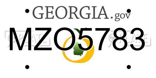 MZO5783 Georgia License Plate